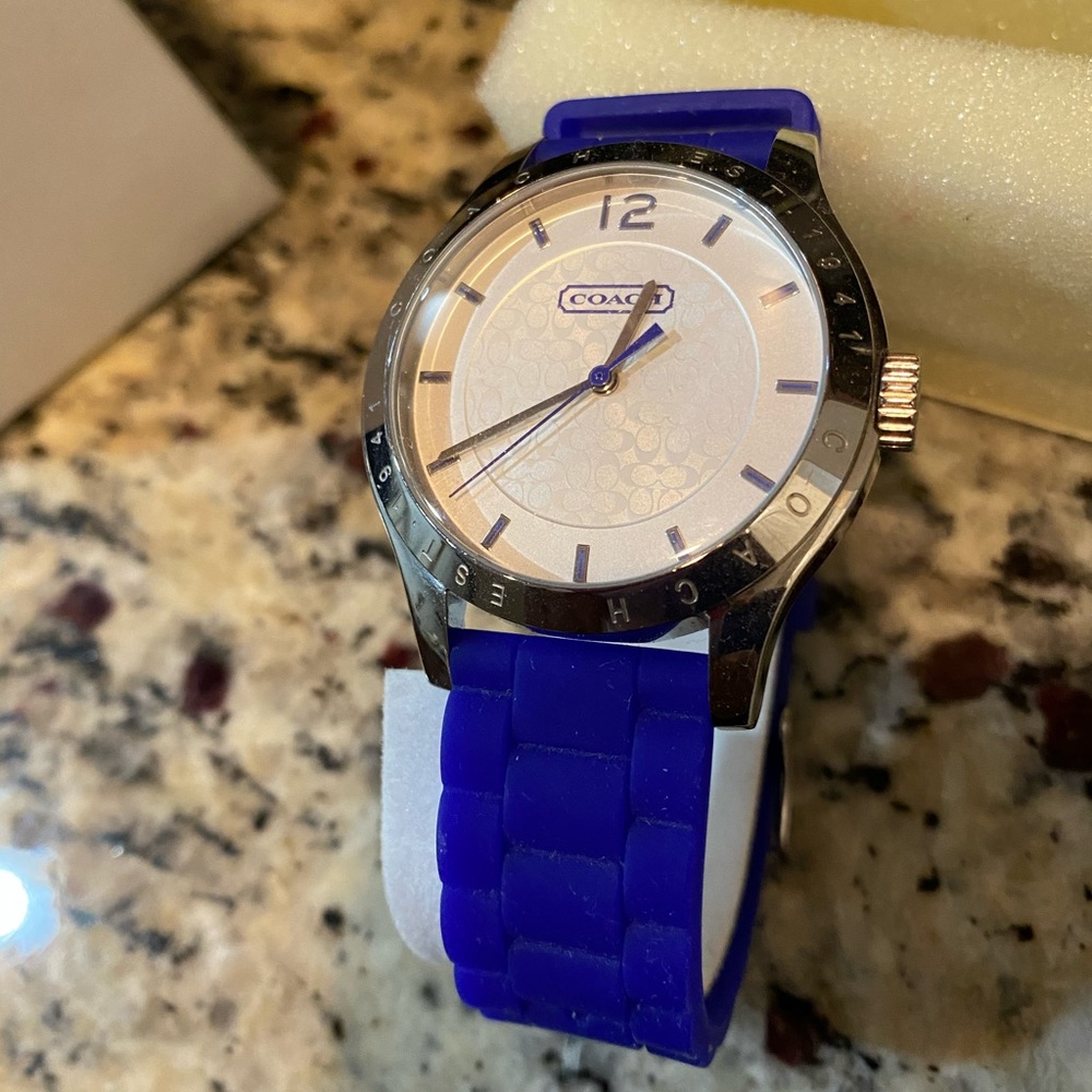 Coach Electric Blue Silicone Watch